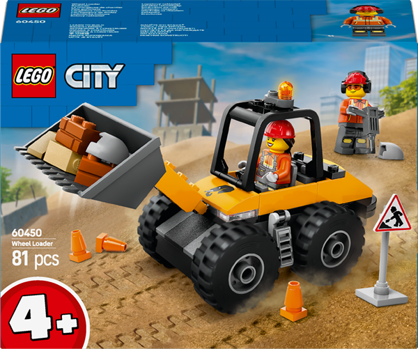 Конструктор LEGO City Жовтий будівельний автонавантажувач 81 деталь (60450) — LEGO