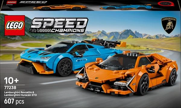 Конструктор LEGO Speed Champions Lamborghini Revuelto і Huracan STO 607 деталей (77238)