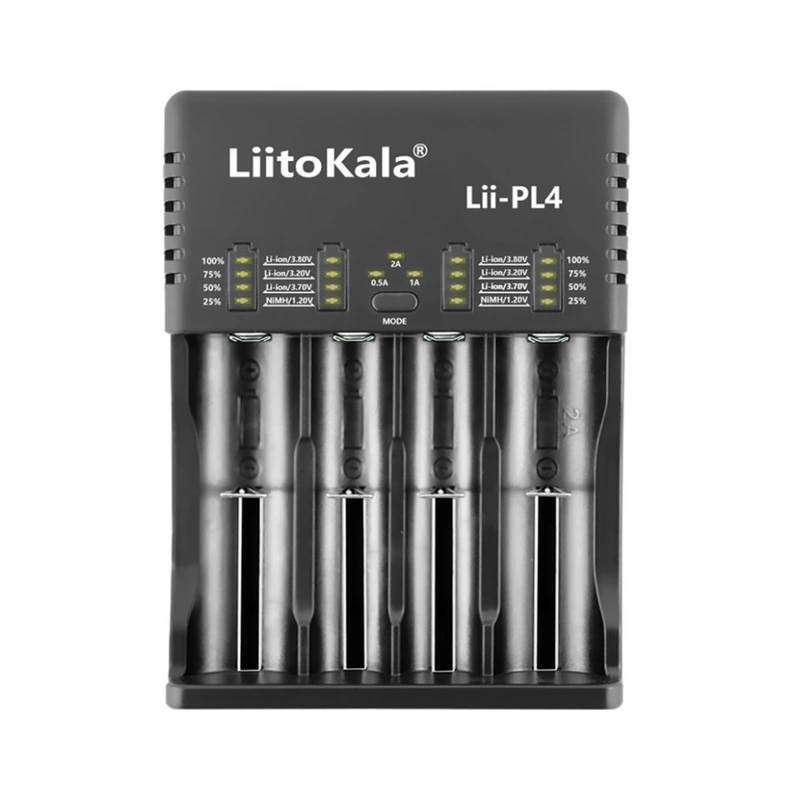Зарядний пристрій Liitokala Lii-PL4, 4 канала, Ni-Mh/Li-ion/LiFePO4, 220V/12V, LED, Box — LiitoKala