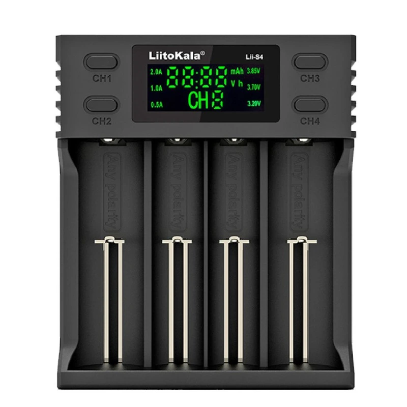 Зарядний пристрій Liitokala Lii-S4, 4 канала, Ni-Mh/Li-ion/LiFePo4, USB, LCD, Box