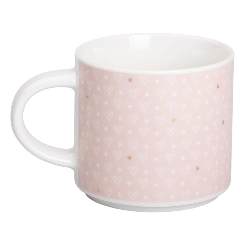 Кружка порцелянова 350 (мл) для кави та чаю Рожева RX-N240126P
