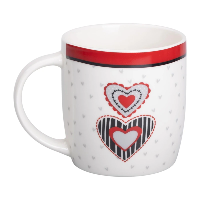 Чашка порцелянова 400 (мл) із сердечками для чаю та кави Lugi RX-N240147W