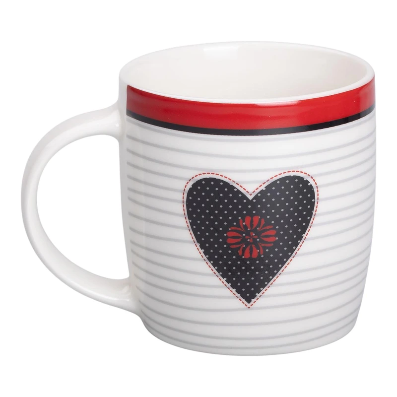 Чашка порцелянова 400 (мл) для чаю та кави з серцем Lugi RX-N240147WB