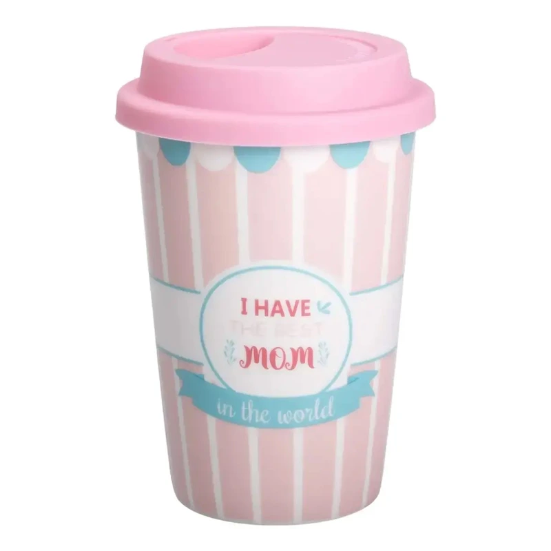 Стакан порцелянаовий 420 мл з силіконовою кришкою I have the best mom RX-N240288HM — Liling Rongxiang Ceramic