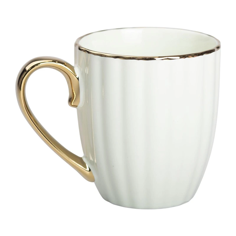 Кружка порцелянова із золотим обідком і золотою ручкою 420 (мл) М'ятний RX-N240629M