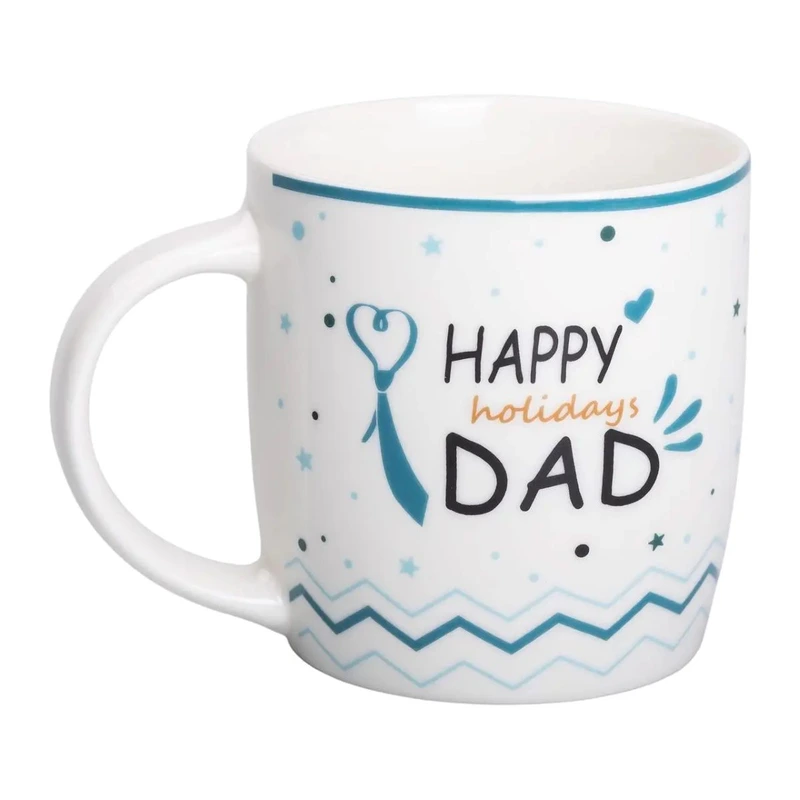 Кружка порцелянова з написами 450 (мл) Happy holidays dad RX-N240278HD — Liling Rongxiang Ceramic