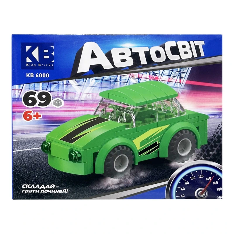 Дитячий конструктор-машинка KB 6000(Green) від 6 років, 69 деталей — Limo Toy