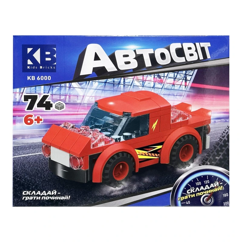 Дитячий конструктор-машинка KB 6000(Red) від 6 років, 74 деталі — Limo Toy