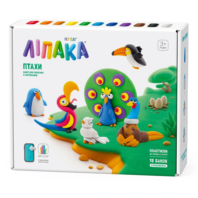 Меганабір пластиліну, що самостійно твердіє, ЛІПАКА – ПТАХИ — Lipaka