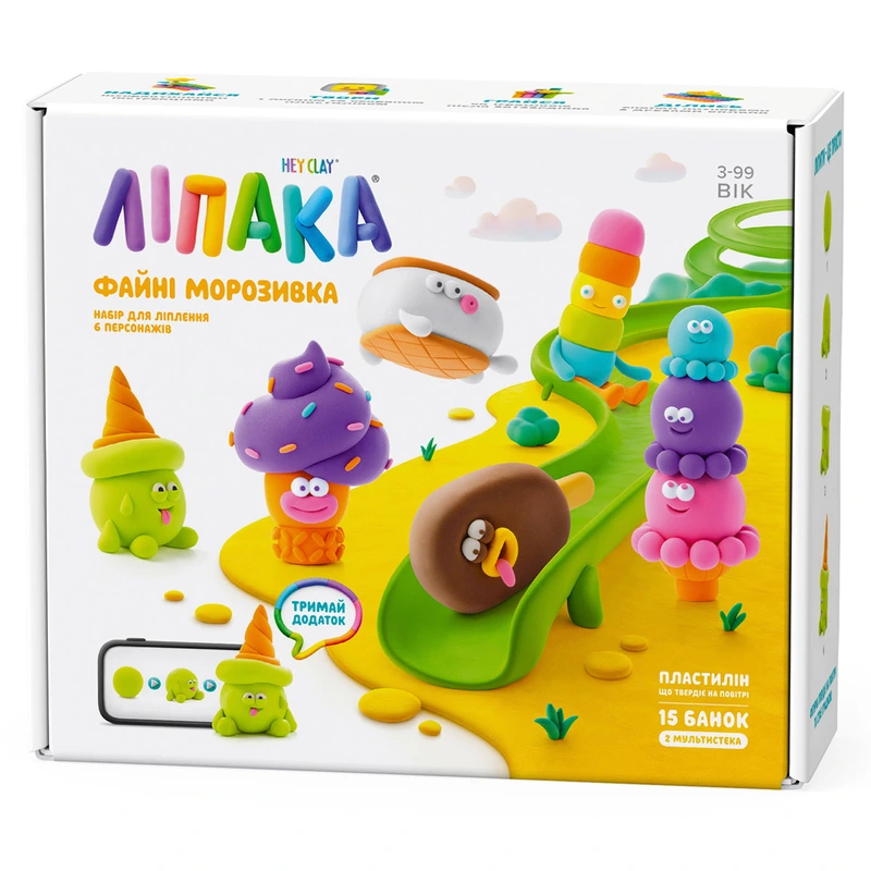 Меганабір пластиліну, що самостійно твердіє, ЛІПАКА – ФАЙНІ МОРОЗИВКА — Lipaka