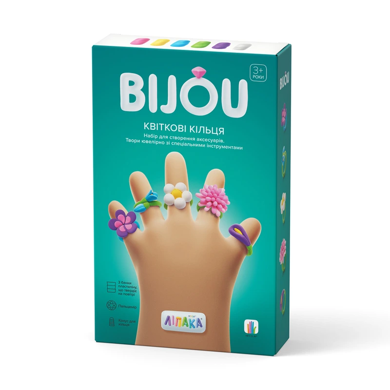 Набір пластиліну, що самостійно твердіє, ЛІПАКА – БІЖУТЕРІЯ: КВІТКОВІ КІЛЬЦЯ — Lipaka