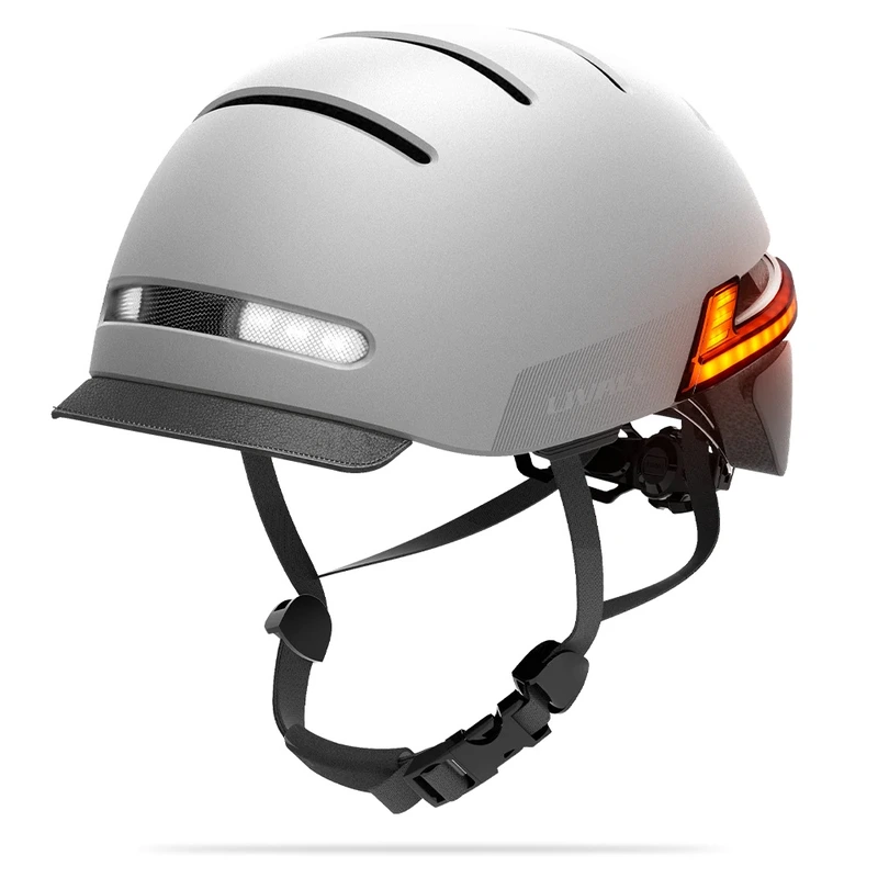 Захисний шолом Livall BH51M NEO (L) Sandstone Grey (57-61см), акустика, мікрофон, сигнали поворотів та стопів, додаток, пульт BR80, Bluetooth — Livall