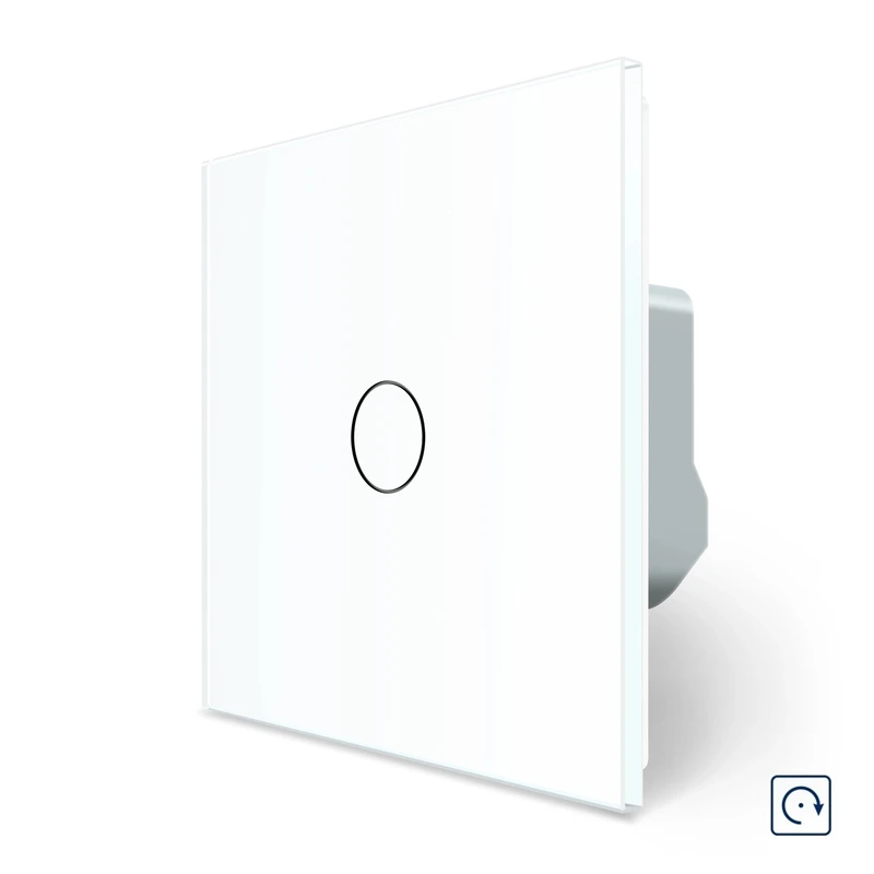 Сенсорна кнопка 1 сенсор Імпульсний вимикач Майстер кнопка Livolo білий скло (VL-C701H-11)