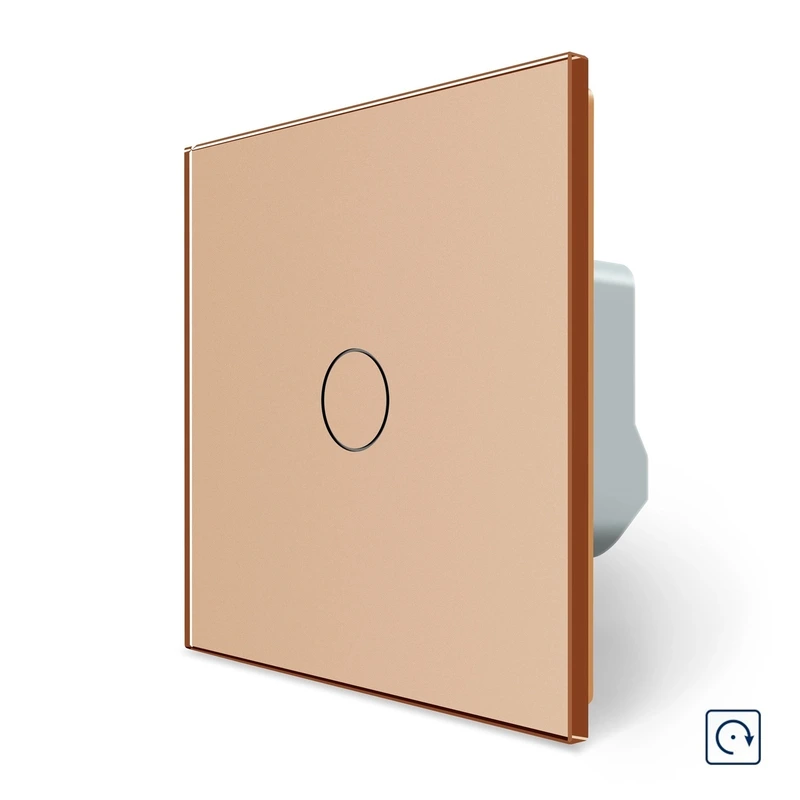 Сенсорна кнопка 1 сенсор Імпульсний вимикач Майстер кнопка Livolo золото скло (VL-C701H-13)