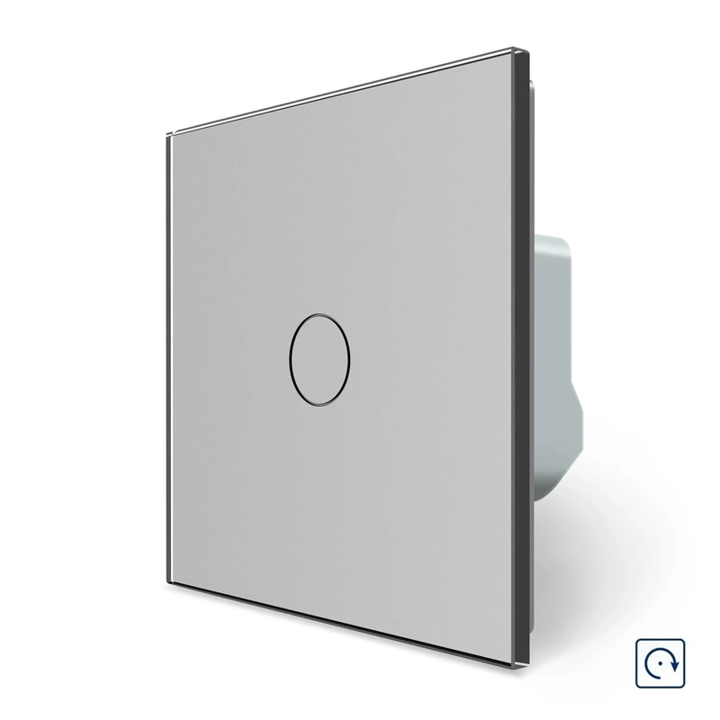 Сенсорна кнопка 1 сенсор Імпульсний вимикач Майстер кнопка Livolo сірий скло (VL-C701H-15)
