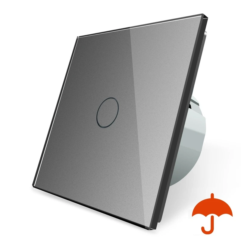 Сенсорний вуличний вимикач Вологозахищений 1 сенсор Livolo сірий скло (VL-C701IP-15)