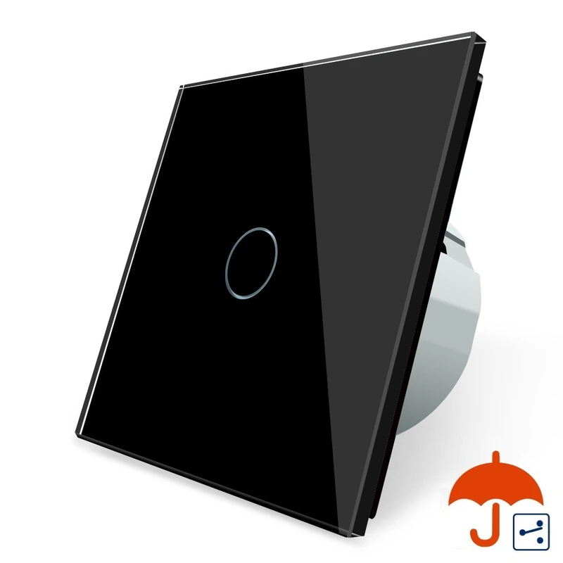 Сенсорний прохідний/перехресний вуличний вимикач Вологозахищений 1 сенсор Livolo чорний скло (VL-C701S-IP-12)