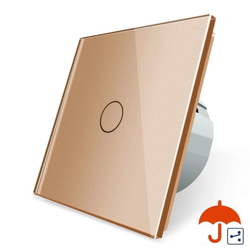 Сенсорний прохідний/перехресний вуличний вимикач Вологозахищений 1 сенсор Livolo золотий скло (VL-C701S-IP-13)