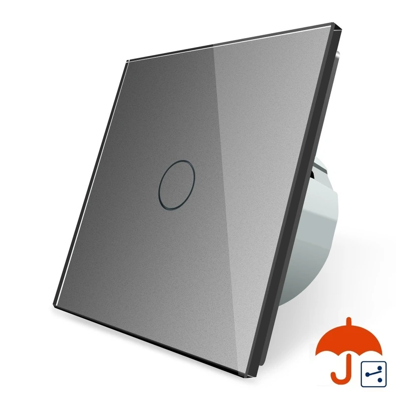 Сенсорний прохідний/перехресний вуличний вимикач Вологозахищений 1 сенсор Livolo сірий скло (VL-C701S-IP-15)