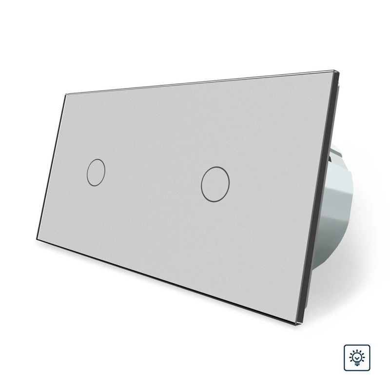 Сенсорний диммер 2 сенсора (1-1) LIVOLO сірий матове скло
