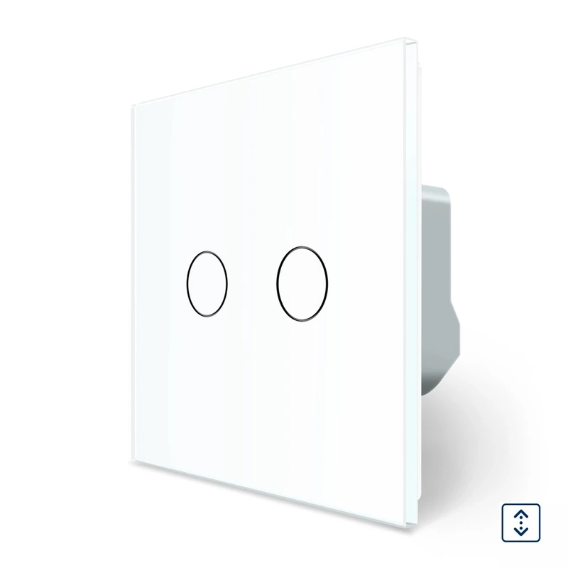 Сенсорний вимикач 2 сенсора для ролет штор воріт жалюзі Livolo білий скло (VL-C702W-11)