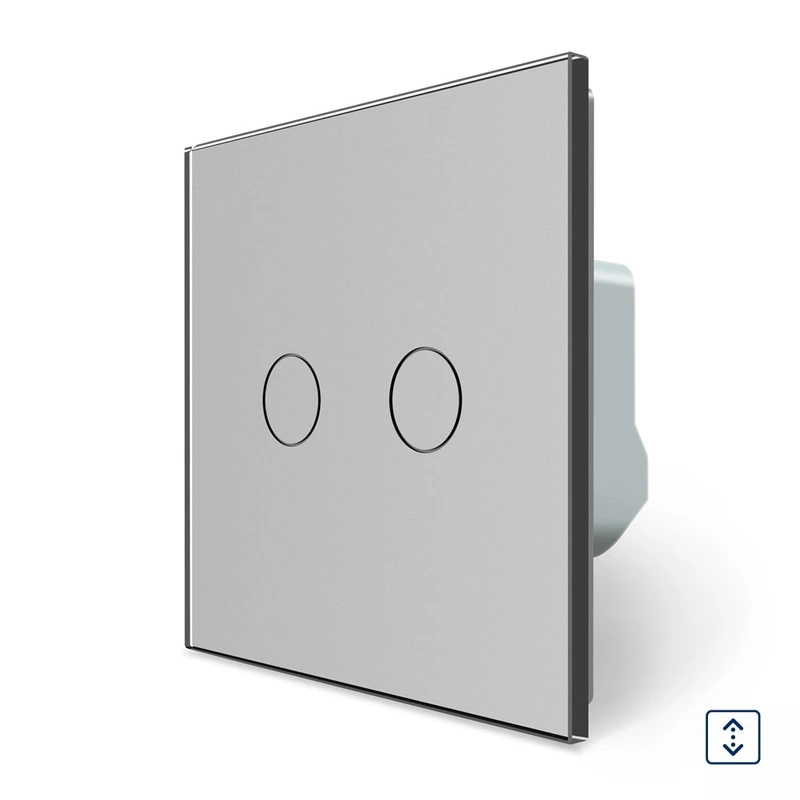 Сенсорний вимикач 2 сенсора для ролет штор воріт жалюзі Livolo сірий скло (VL-C702W-15)