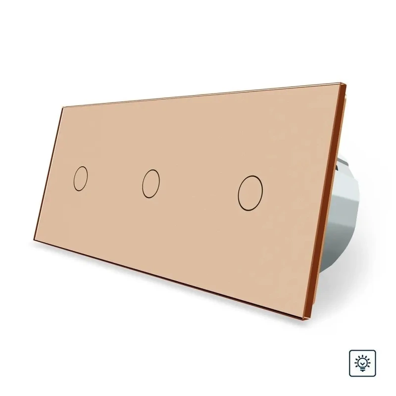 Сенсорний диммер 3 сенсора (1-1-1) LIVOLO золото матове скло