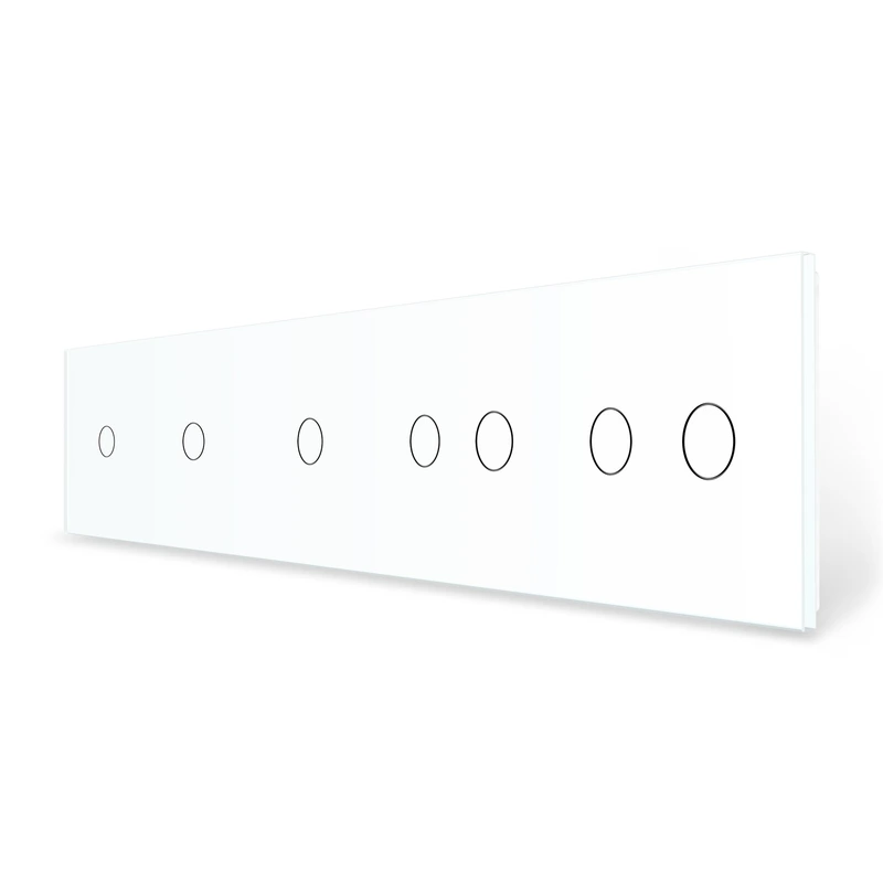 Рамка 5-постова для трьох 1-сенсорних та двох 2-сенсорних вимикачів (1-1-1-2-2) LIVOLO, загартоване скло, біла, 365×80 мм (VL-P701/01/01/02/02-10W)
