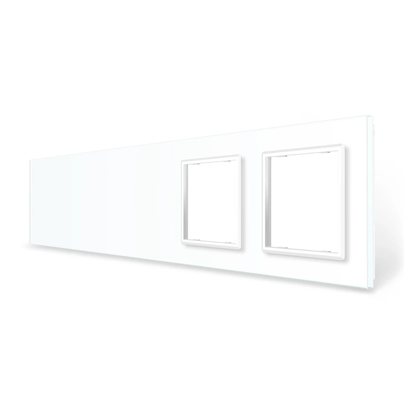Рамка 5-постова порожня Х сенсорів 2 розетки (Х-Х-Х-0-0) LIVOLO, загартоване скло, біла, 365×80 мм (VL-P700/00/00/E/E-10W)