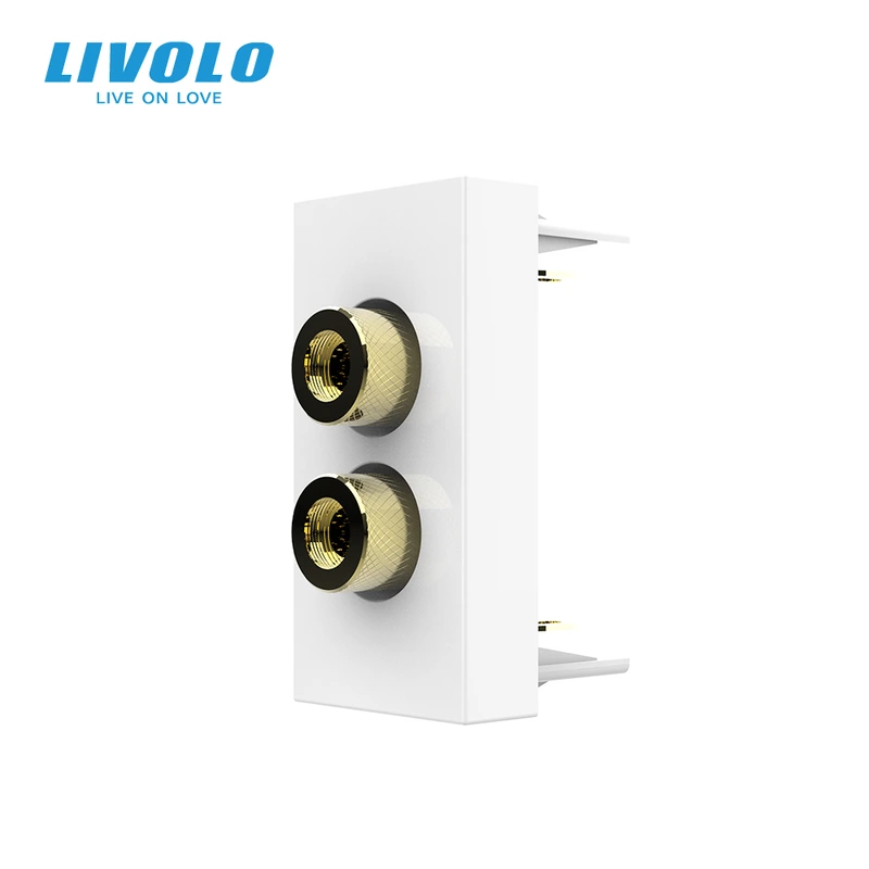 Аудіо розетка LIVOLO Banana Plug, біла, для колонок / підсилювача, модуль 0.5 поста (VL-FCSD-1WP) (VL-FCSD-1WP)