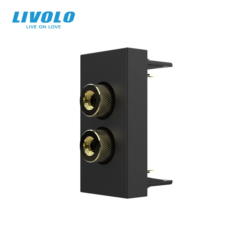Аудіо розетка LIVOLO Banana Plug, чорна, для колонок / підсилювача, модуль 0.5 поста (VL-FCSD-1BP) (VL-FCSD-1BP)