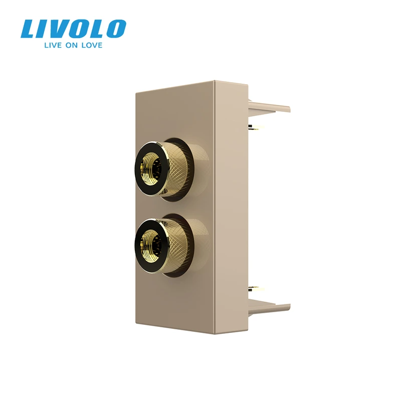 Аудіо розетка LIVOLO Banana Plug, золота, для колонок / підсилювача, модуль 0.5 поста (VL-FCSD-1AP) (VL-FCSD-1AP)