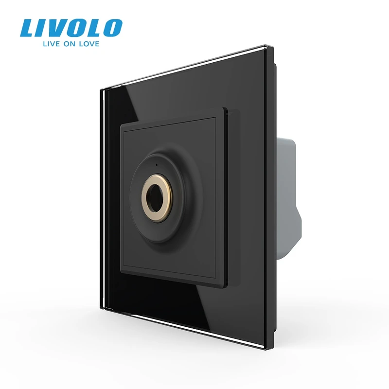 Бездотиковий вимикач 1 сенсор Livolo чорний 2.5D Sense