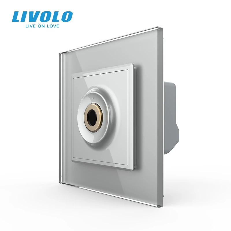 Бездотиковий вимикач 1 сенсор Livolo сірий 2.5D Sense