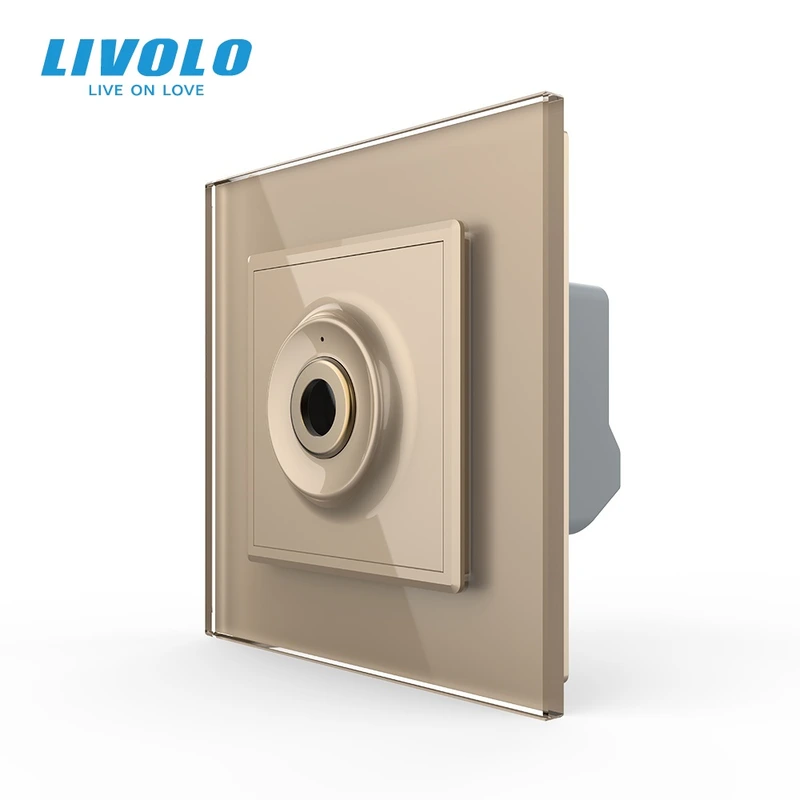 Бездотиковий вимикач 1 сенсор Livolo золотий 2.5D Sense
