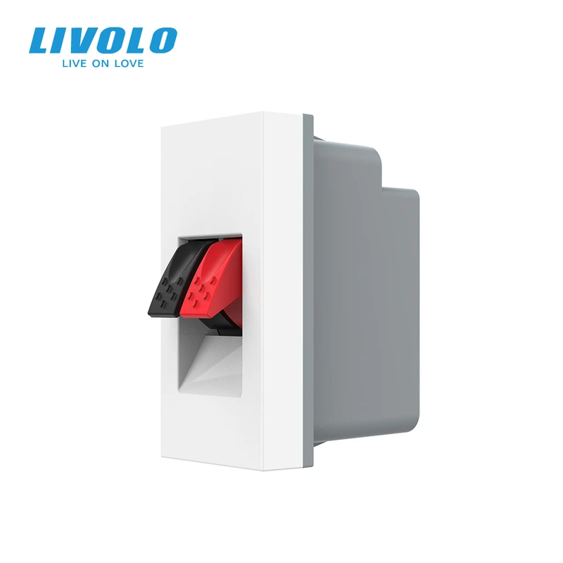 Hi-Fi аудіо розетка LIVOLO (Banana), біла, для колонок і підсилювачів, модуль 0.5 поста (VL-FCSD-1WPS01)