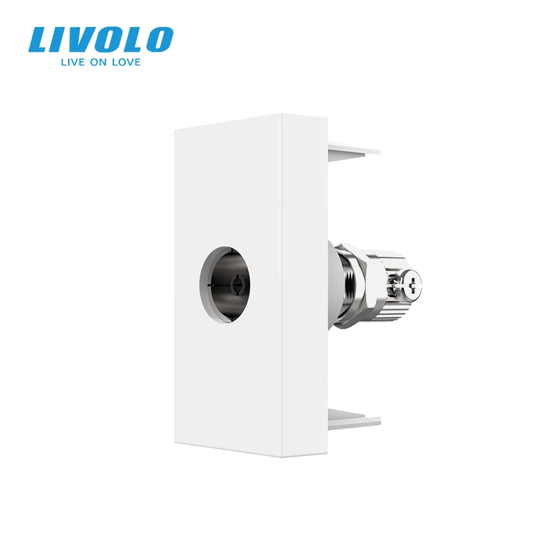 Телевізійна розетка LIVOLO, біла, модуль 0.5 поста, TV гніздо для антени / ресивера (VL-FCTV-1WP)
