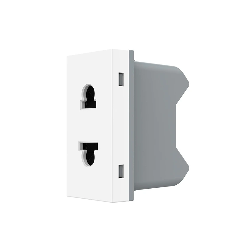 Універсальна розетка LIVOLO 2 в 1, біла, без заземлення, з захисними шторками, модуль 0.5 поста, 16А 250В (VL-FCT25 16A-1WP)