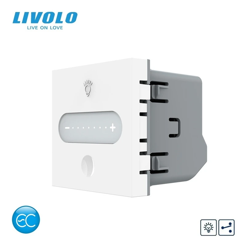 Розумний сенсорний димер LIVOLO, білий, прохідний / перехресний, 2А 230В, без нейтралі, модуль без рамки (VL-FC1SDZ2-2WP)