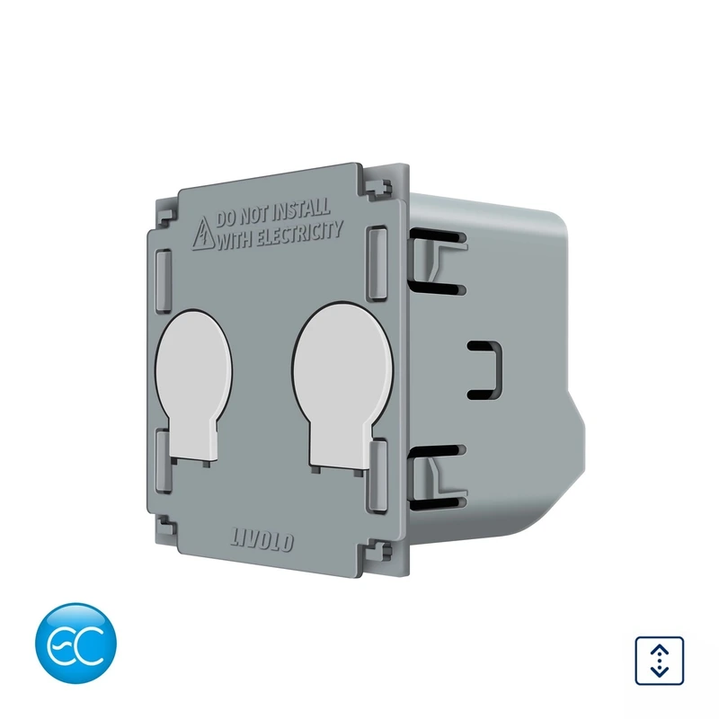 Розумний сенсорний вимикач LIVOLO, 2-сенсорний, з таймером, для ролет / електрокарнизів / воріт, 5А 230В, з нейтраллю, безпотенційний / сухий контакт (VL-FC2NWZ2-2G)