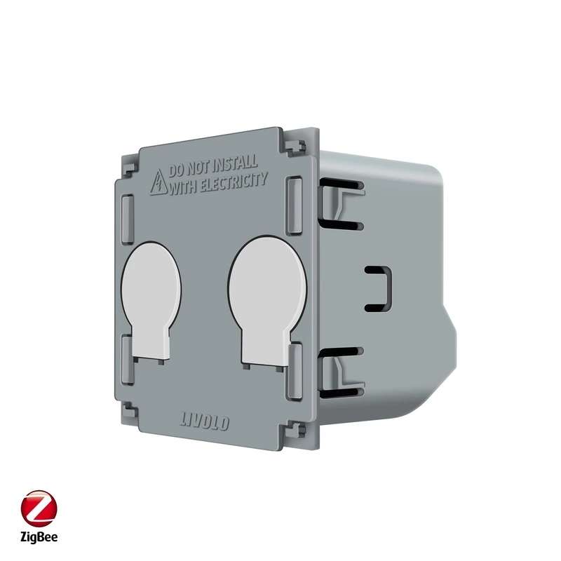 Розумний сенсорний вимикач LIVOLO, 2-сенсорний, ZigBee, 5А 230В, без нейтралі, сумісний з Home Assistant (VL-FC2Z-2G)