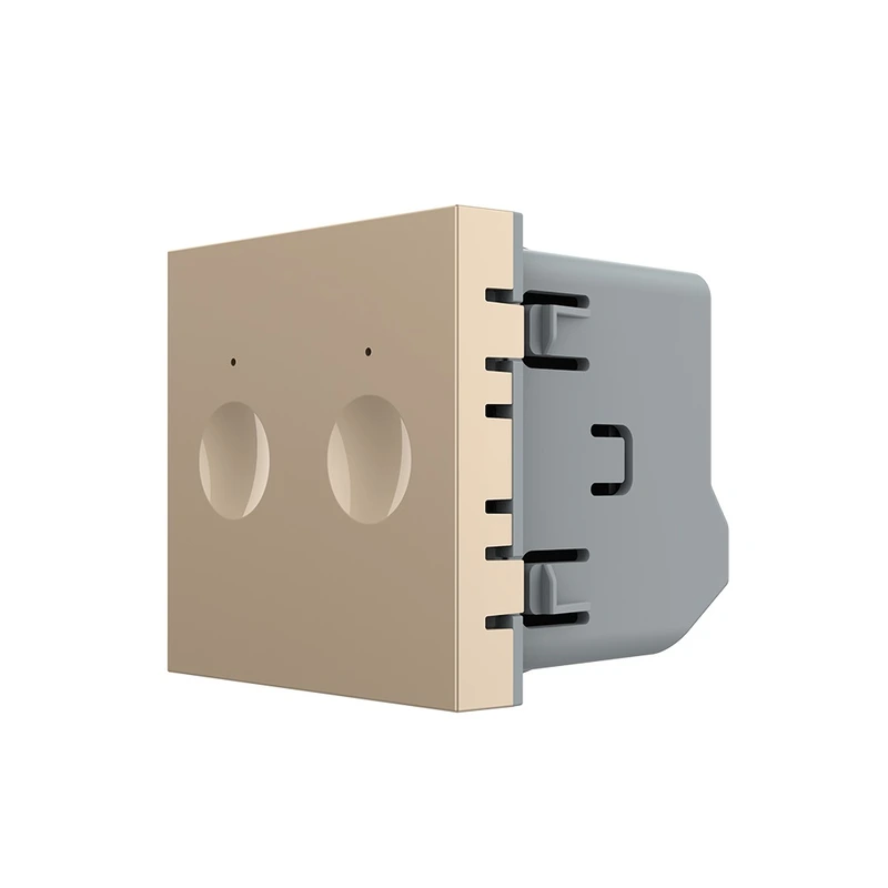 Сенсорний вимикач LIVOLO Sense, 2-сенсорний, золотий, 5А 230В, без нейтралі, модуль без рамки (VL-FC2-2AP)