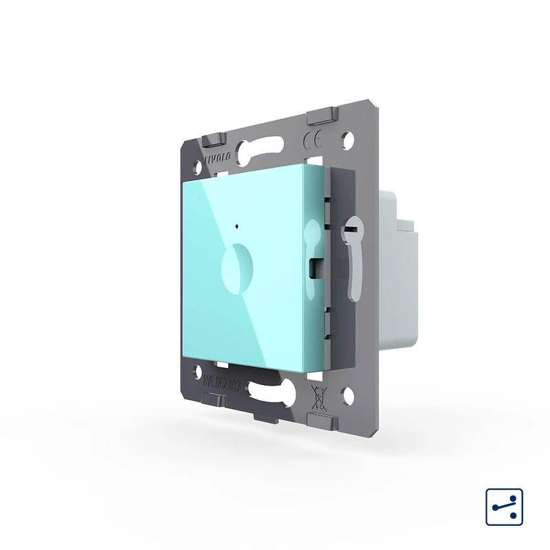 Сенсорний вимикач LIVOLO Sense, зелений, прохідний / перехресний, 5А 230В, без нейтралі, модуль без рамки (782000318)