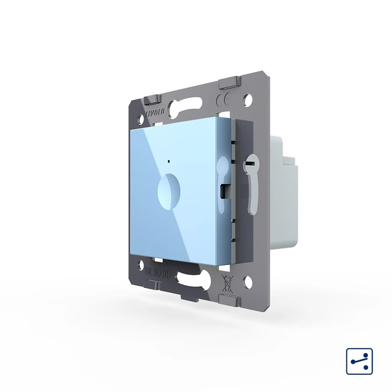 Сенсорний вимикач LIVOLO Sense, блакитний, прохідний / перехресний, 5А 230В, без нейтралі, модуль без рамки (782000319)