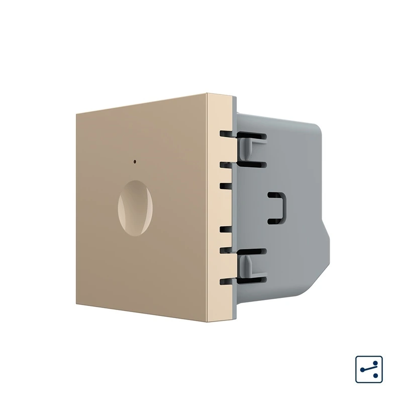 Сенсорний вимикач LIVOLO Sense, золотий, прохідний / перехресний, 5А 230В, без нейтралі, модуль без рамки (VL-FC1S-2AP)