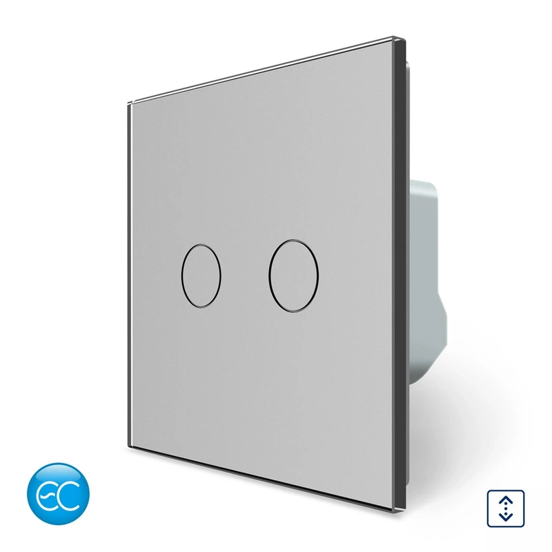 Розумний сенсорний вимикач для ролет LIVOLO сірий матове скло