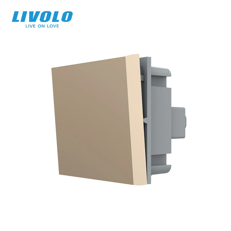 Універсальний вимикач (прохідний / звичайний) LIVOLO, золотий, модуль без рамки (VL-FCMKS-2AP)