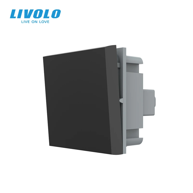 Універсальний вимикач (прохідний / звичайний) LIVOLO, чорний, модуль без рамки (VL-FCMKS-2BP)