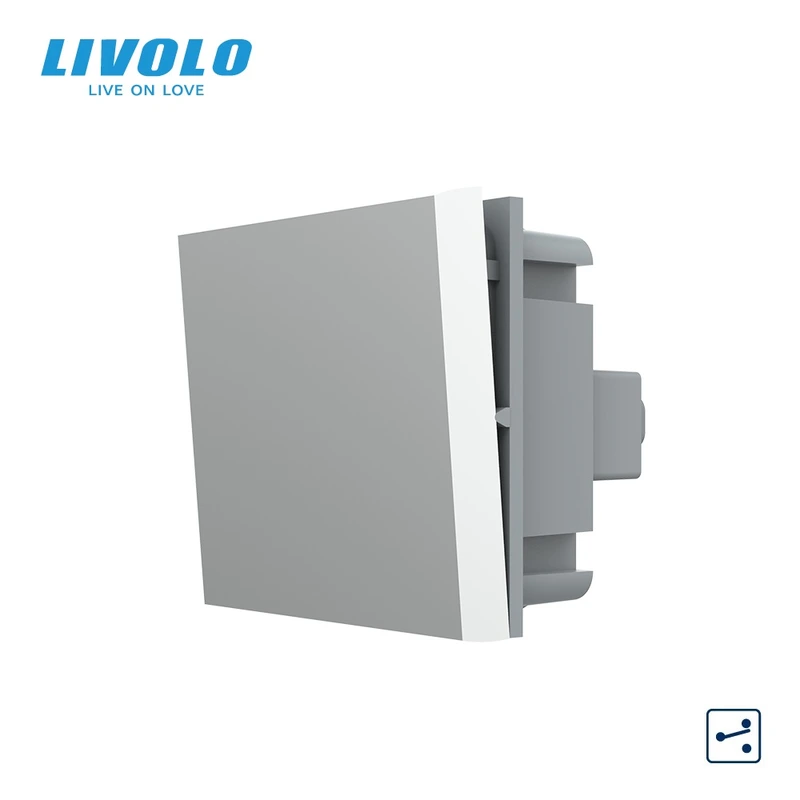 Прохідний вимикач LIVOLO, сірий, модуль без рамки (VL-FCMKS-2IP)