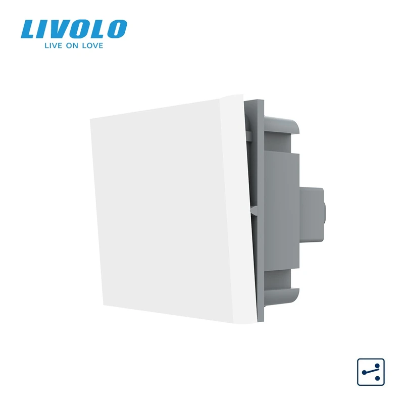 Прохідний вимикач LIVOLO, білий, модуль без рамки (VL-FCMKS-2WP)